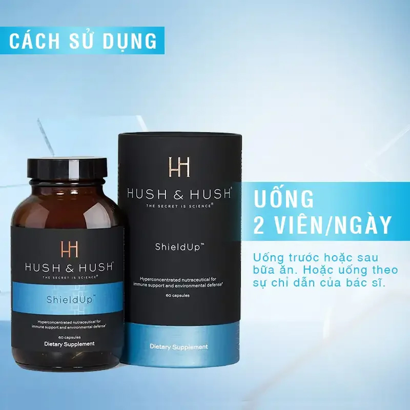 Viên Uống Chống Nắng, Tăng Cường Đề Kháng Hush And Hush Shield Up 60 viên