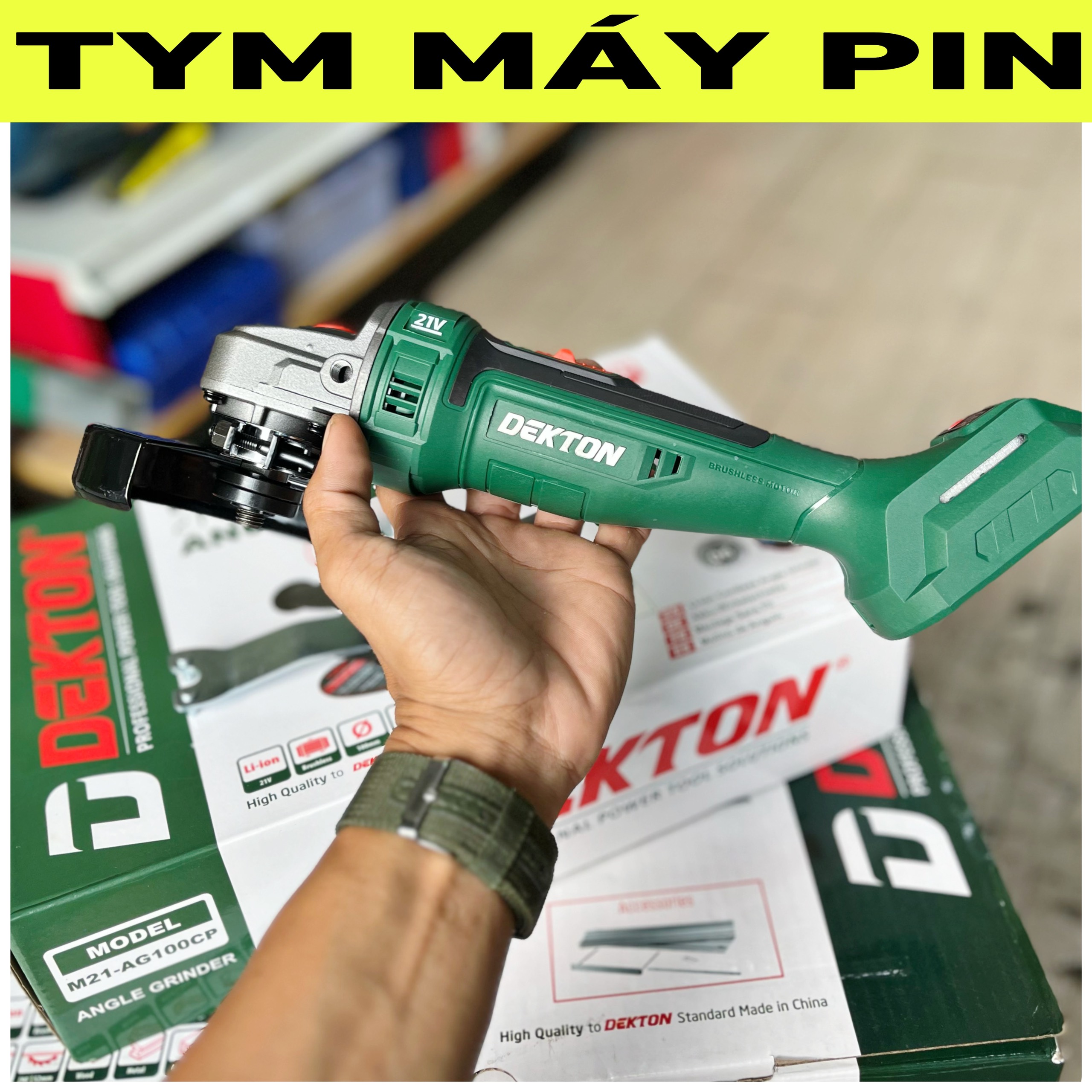 Máy mài góc pin Dekton M21-AG100CP – tym máy pin
