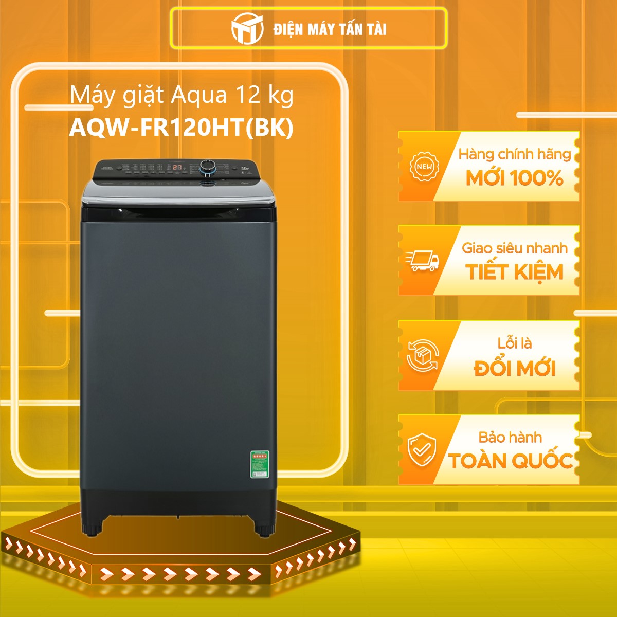 AQW-FR120HT BK - Máy giặt Aqua Inverter 12 kg AQW-FR120HT.BK - Hàng chính hãng - Chỉ giao HCM