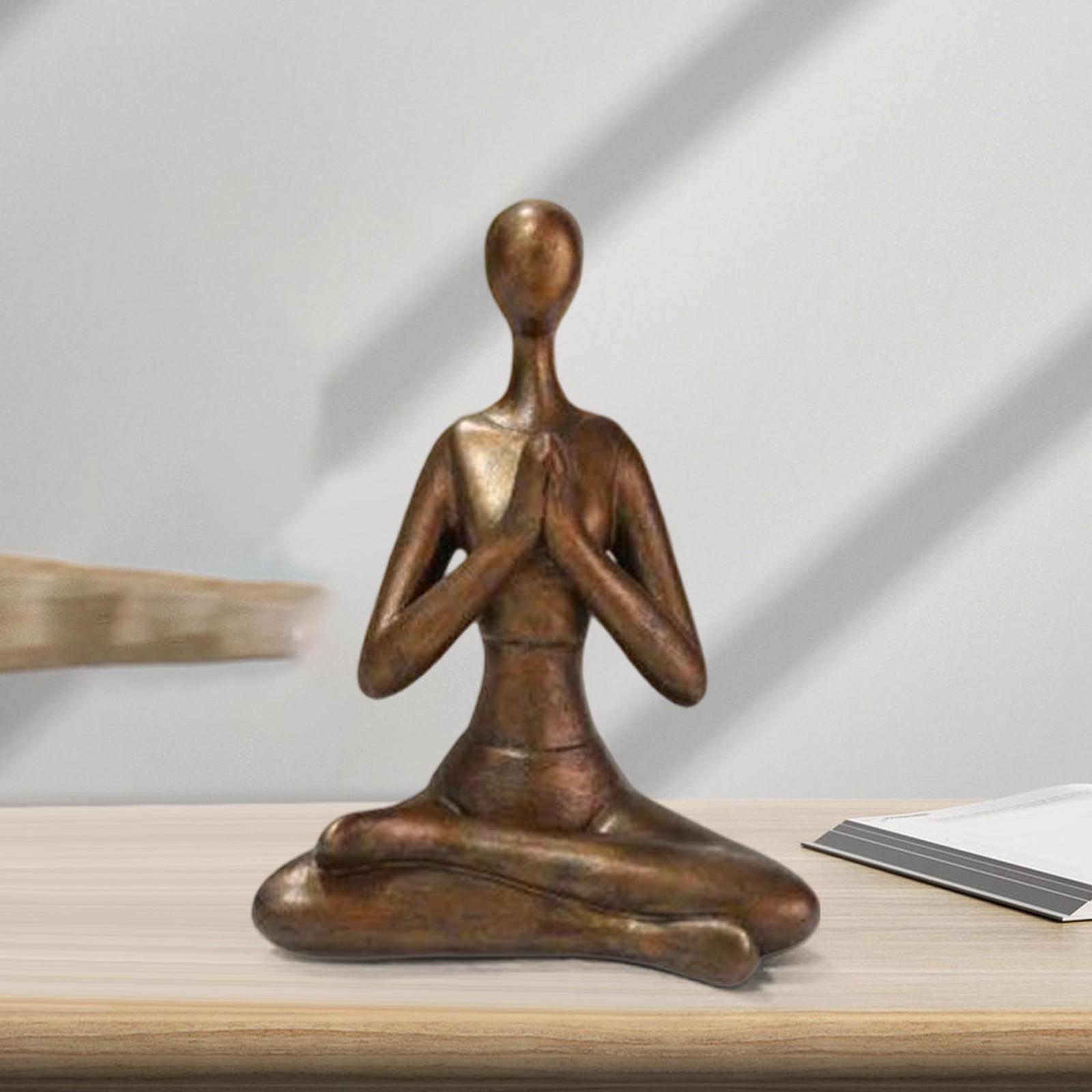 Creative Meditation Yoga Pose Statue Yoga Girl Statue for Home Living Room Decor