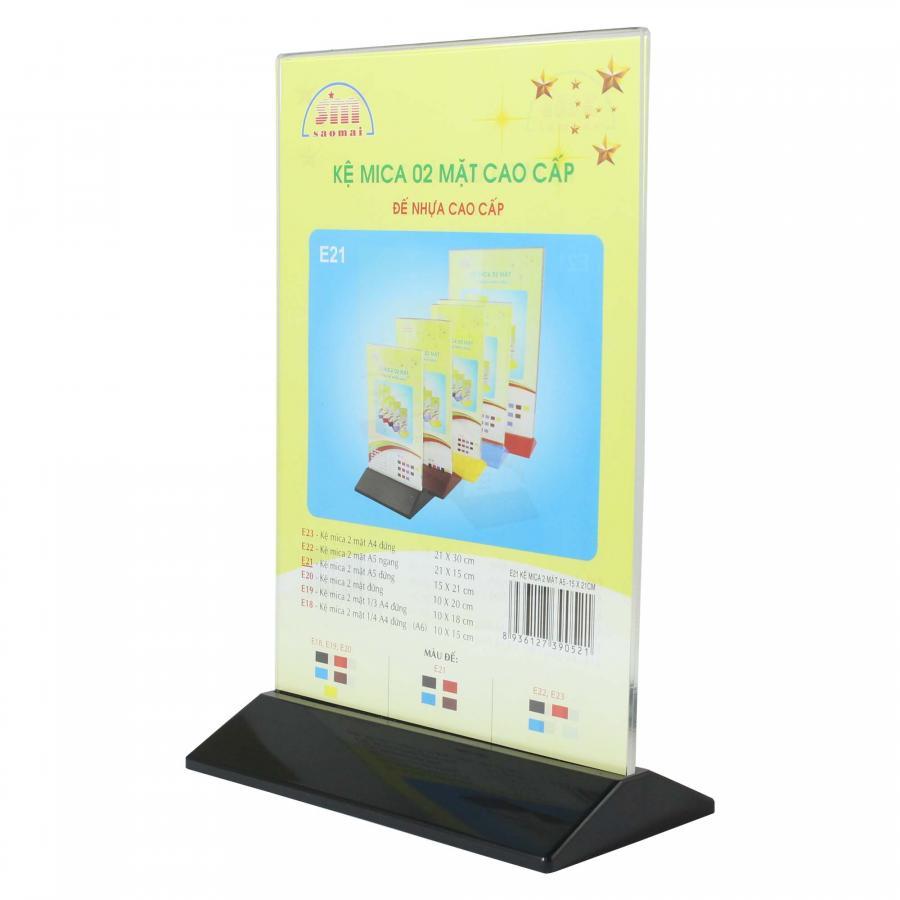 Kệ 2 mặt mica SM E20 đế nhiều màu.