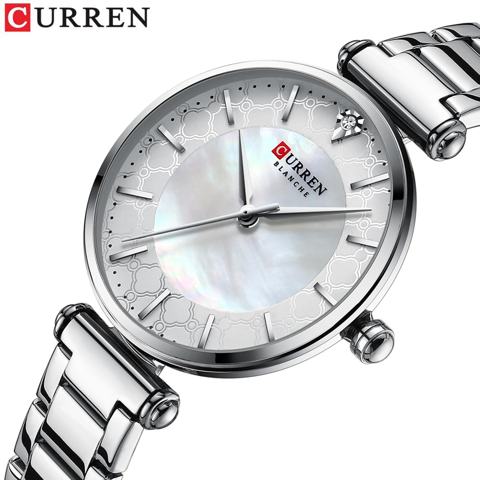 Đồng hồ đeo tay thời trang nữ cổ điển CURREN chống thấm nước với dây đeo bằng thép không gỉ