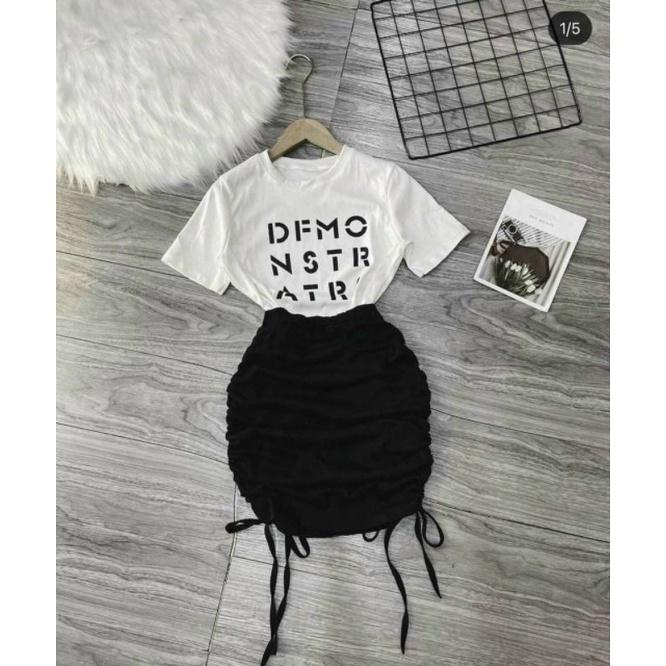 Set áo thun kèm váy body