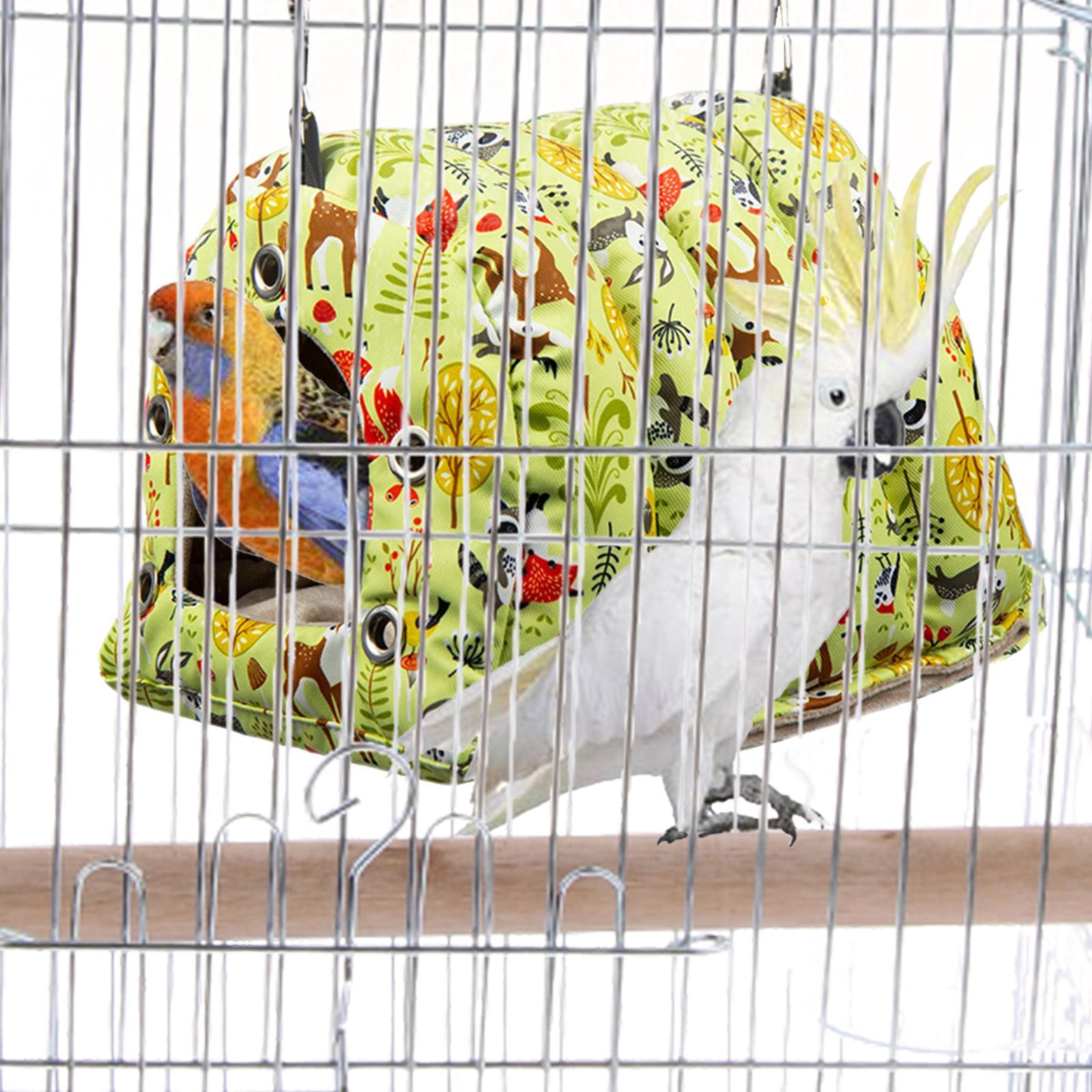 Winter Parrot Cage Tent Hammock Cage Accessories Hut Bird Bed Removable Pads Plush Shed Toy Bird Nest for Parrot Lovebirds Finches Cockatoo