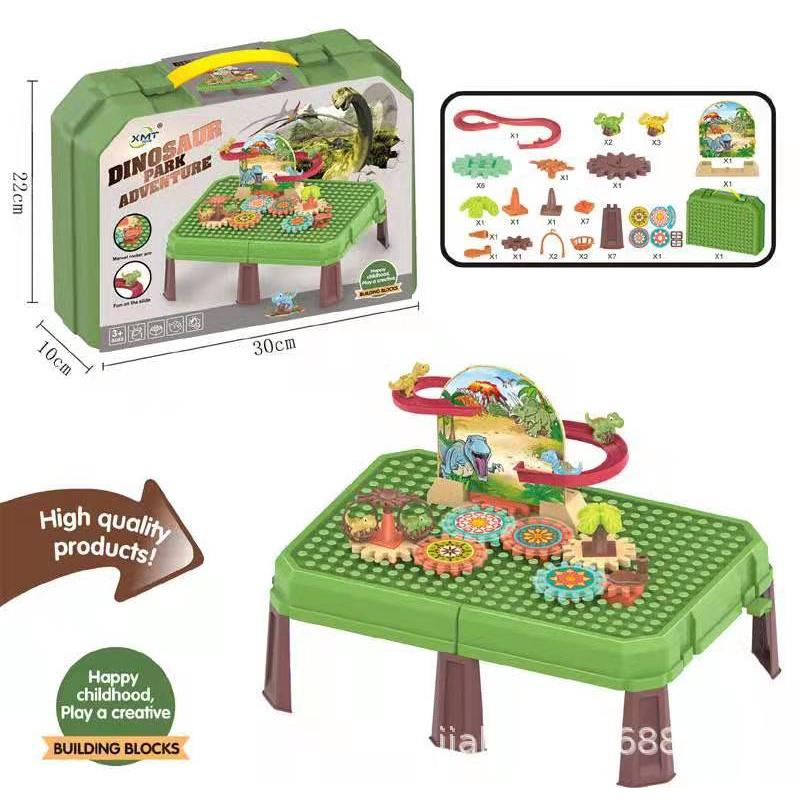 Xếp Hình Khủng Long Nhảy Cầu Có Cầu Trượt + Bánh Răng Chuyển Động - Mô Phỏng Hiệu Ứng DOMINO Gấp Gọn Thành Vali