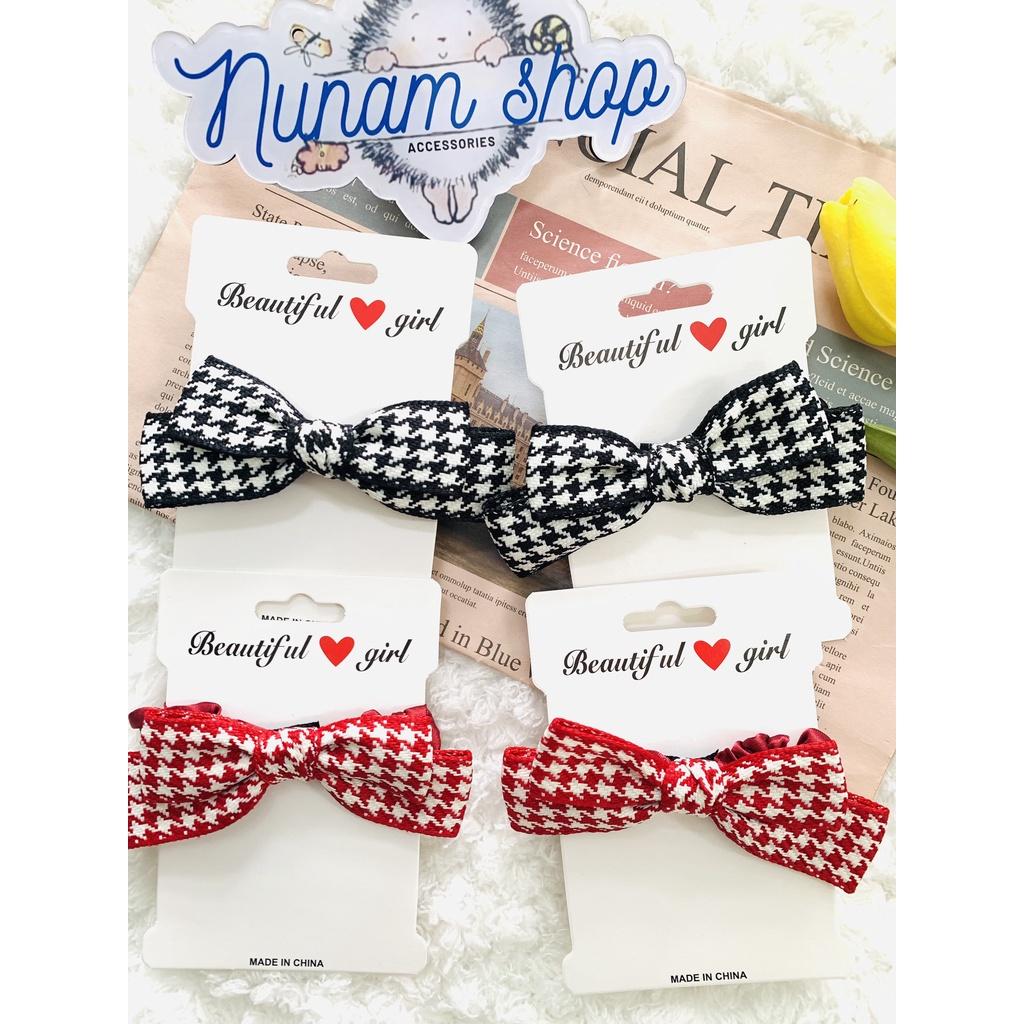 Cột tóc nhún nơ vải hai tầng dày dặn sang chảnh - Nunam shop