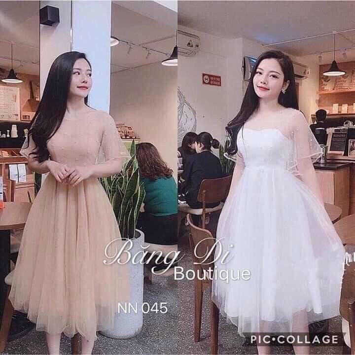 ĐẦM XÒE TRÂN CHÂU CỔ THUYỀN TAY BÈO CC BIGSIZE MẬP