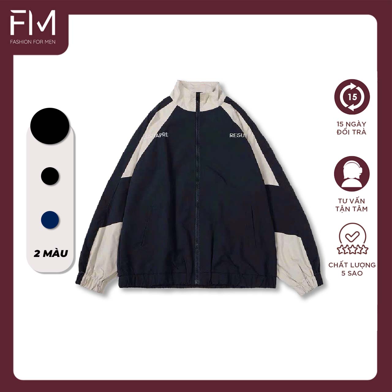 Áo khoác dù nam thời trang 2 lớp phối màu trẻ trung năng động- FORMEN SHOP- FMKS001