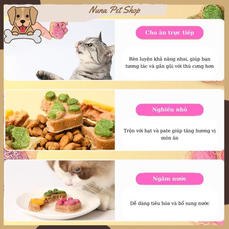 Bánh thịt xay sấy khô dinh dưỡng cho thú cưng, bánh chân mèo đông khô cho chó mèo