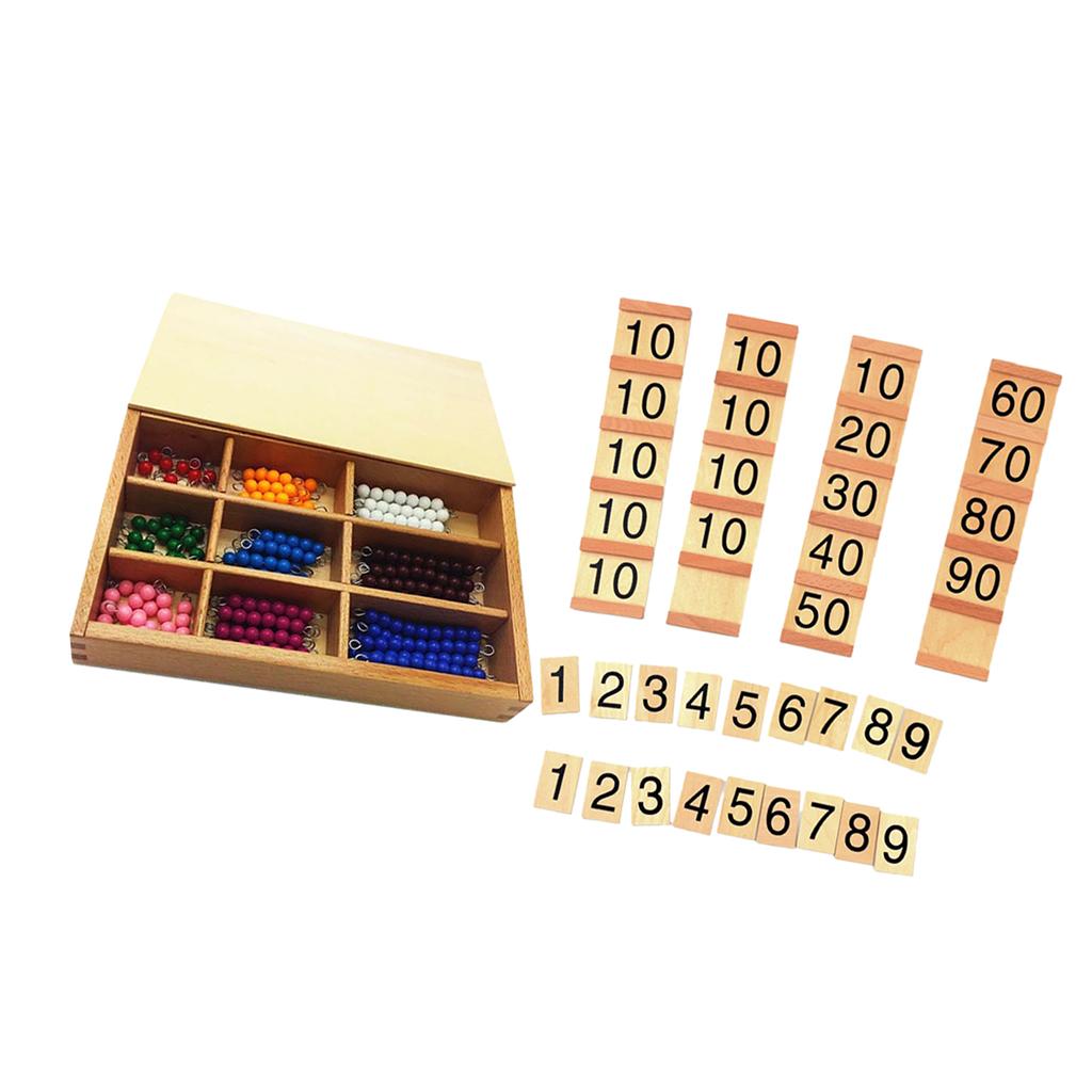 Beads Counting Insert Wood Board Counting Number Kids Educational Toy
