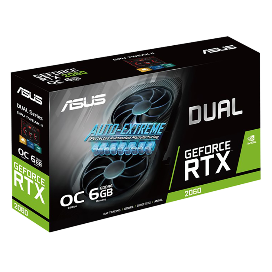 Card Màn Hình VGA ASUS DUAL-RTX2060-O6G-EVO GDDR6 6GB 192-bit - Hàng Chính Hãng