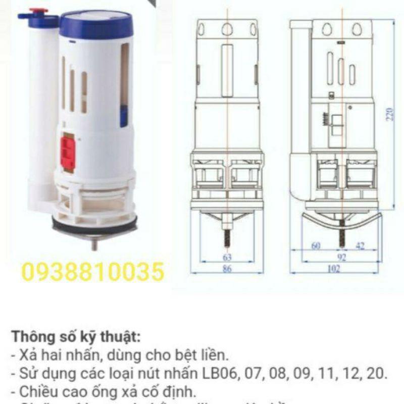 Bộ xả bồn cầu liền khối smart cấp 3 Win 2 nút nhấn