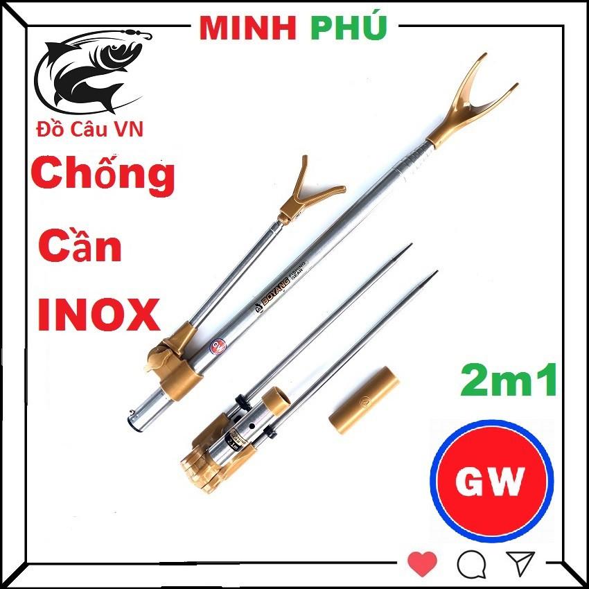 Chống cần câu tay 2m1 , câu đơn , cầu đài cao cấp , 100% inox