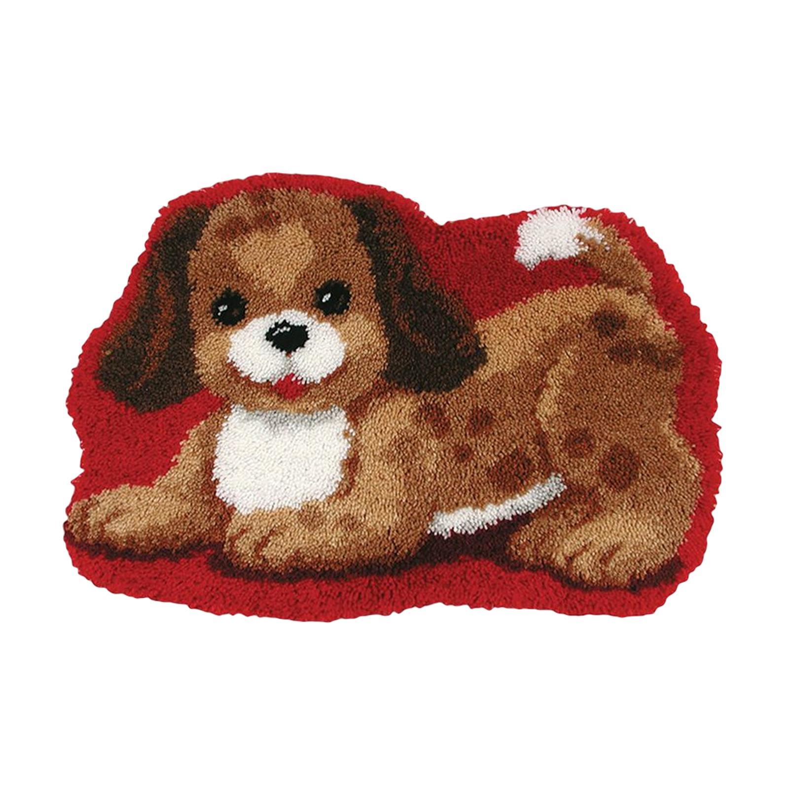 Carpet Latch Hooking Kits Cute Dog Animal Pattern for Adults