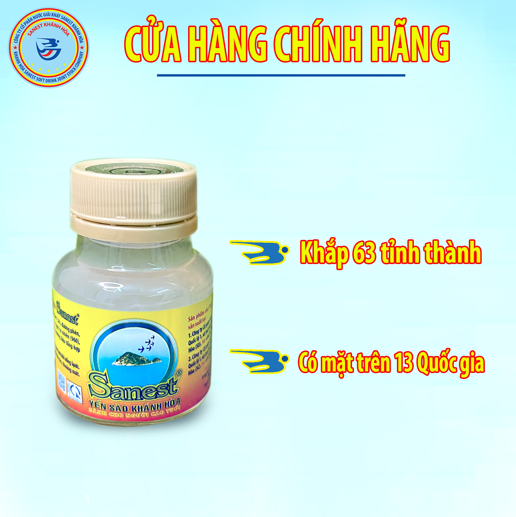 Nước Yến sào Khánh Hòa Sanest dành cho người cao tuổi có đường đóng lọ 70 ml
