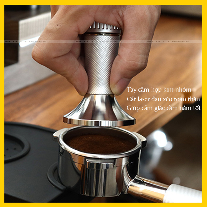Nén cà phê kèm dụng cụ đánh tơi bột cà phê | Size 53,3mm và 58,3mm