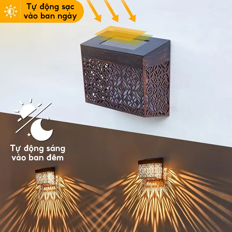 Đèn Trang Trí Năng Lượng Mặt Trời Gắn Tường, Lắp Đặt Dễ Dàng, Trang Trí Ban Công, Cổng Nhà - DA3029