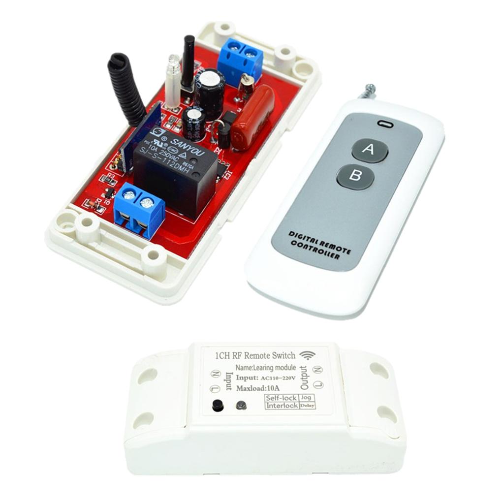 433Mhz 220V Wireless with 2-key White Remote Control Relay Receiver Module