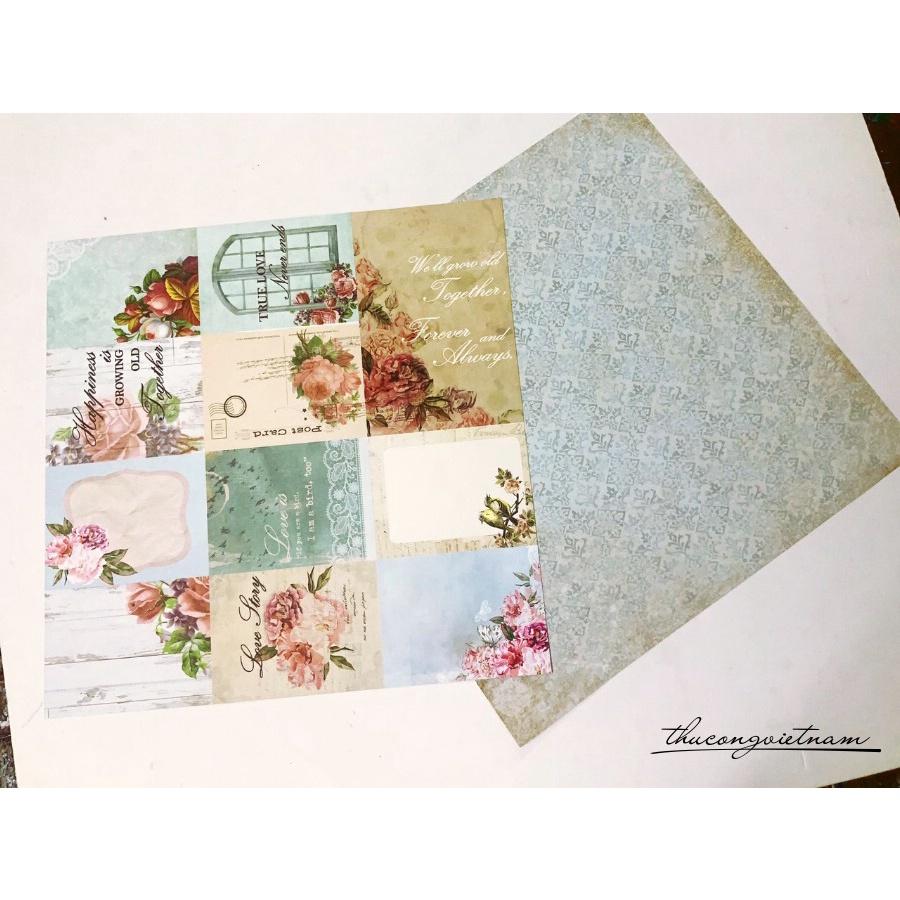 Giấy Scrapbook, Album, thiệp cao cấp in 2 mặt ( 2 tờ)