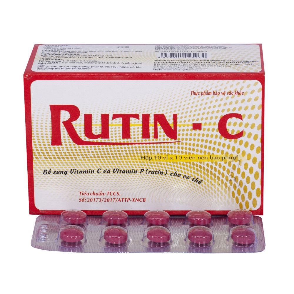 ￼RUTIN C -Hộp 100 viên - Bổ sung vitamin C, Vinaphar