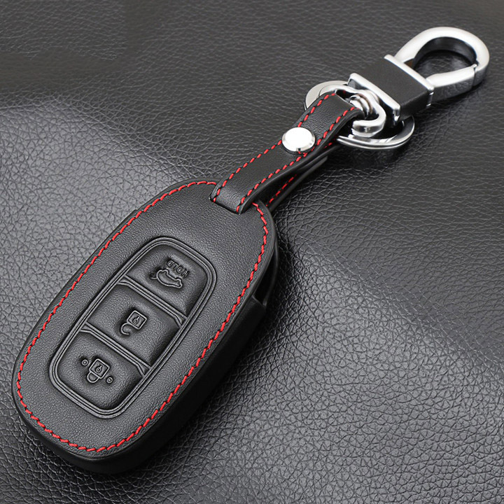 Bao da chìa khóa xe Hyundai Kona, Accent 2018 + móc khóa