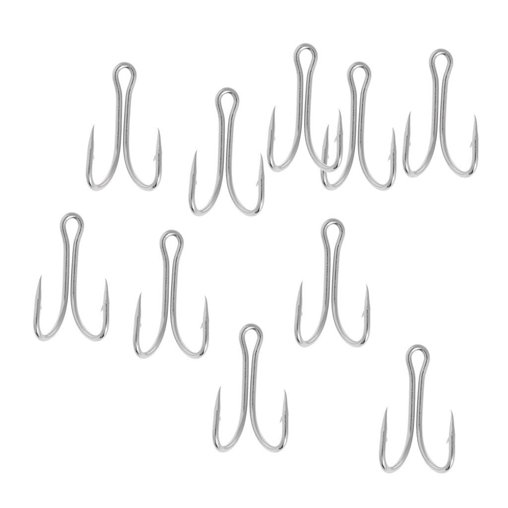 10pcs High Carbon Steel Fishhook Fishing Double Hooks Dual Fish Hooks 28-#