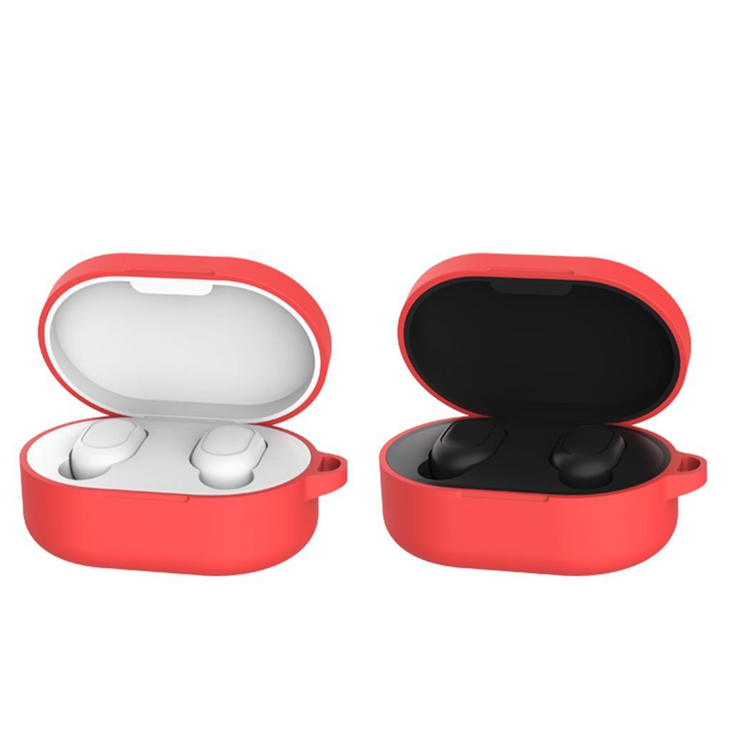 2Pcs Earphone Cover 360° Full Protection for Redmi Airdots Red+Gray