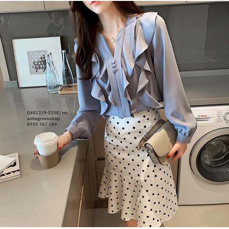 Q481219 SET ÁO PHỐI CHÂN VÁY CÔNG SỞ