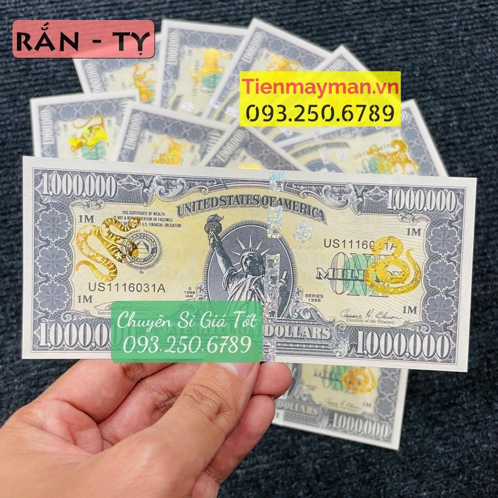 [TUỔI TỴ] Tiền 1 Triệu Đô Usd 12 con giáp mạ vàng CON RẮN - TỴ , Kỉ Niệm Siêu Cấp Có Bảo An - COBALA