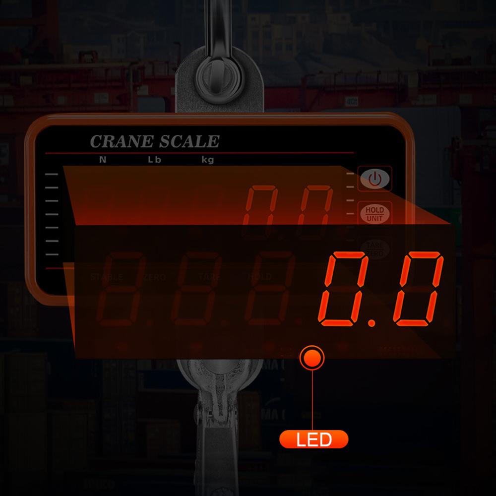 Heavy Duty Electronic Luggage Scale Multifunctional Digital Scales LCD Display Travel High Accurate Weighing Tool Hook Hung Scale 1000KG 1Ton Crane Scale