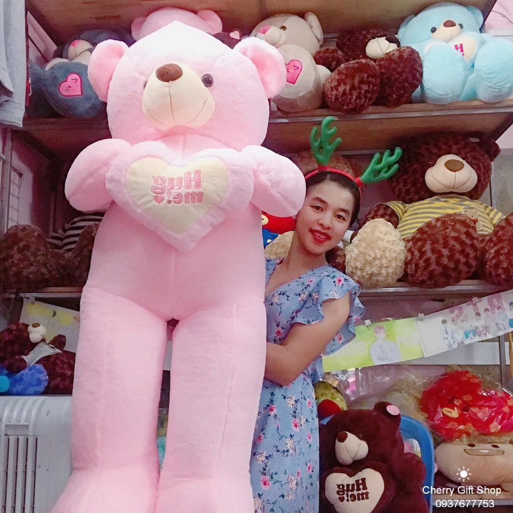 Gấu Bông Teddy Ôm Tim Khổng Lồ 1m5 Ảnh Shop Chụp