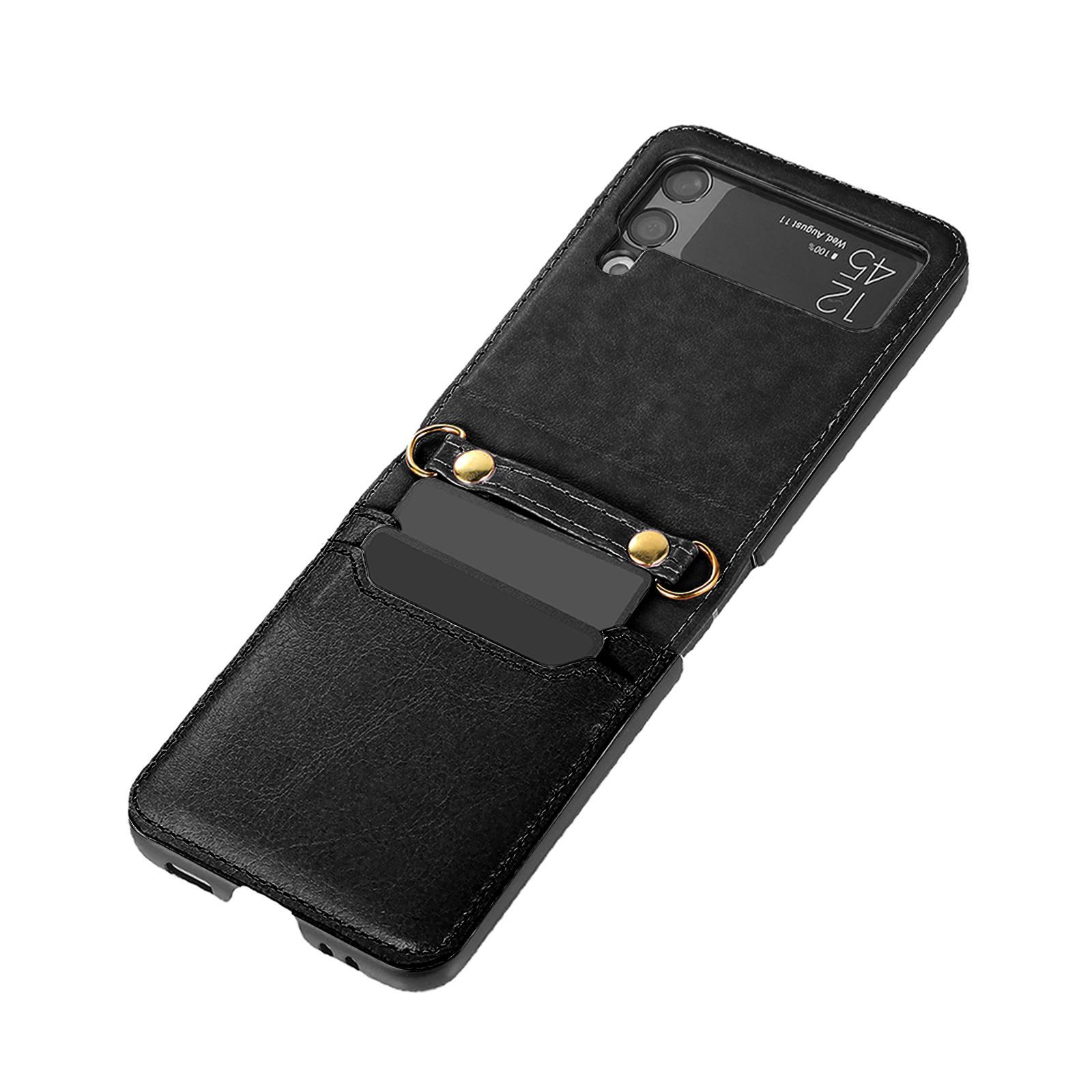 Phone Case with Card Holder Lanyard Wallet Case Protector for Mobile Phone Black