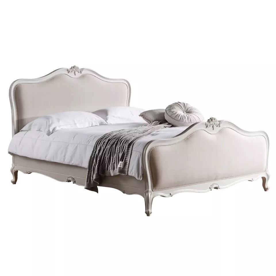 Giường Ngủ Bọc Nệm Đầu Giường Rose Ý Cao Cấp Màu Trắng Kem GN-510