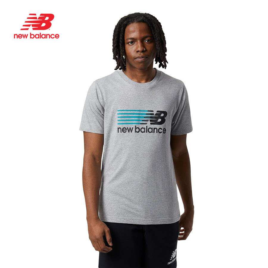 Áo thun thời trang nam New Balance LIFESTYLE T-SHIRT M ATHLETIC GREY - MT23904AG (form quốc tế)