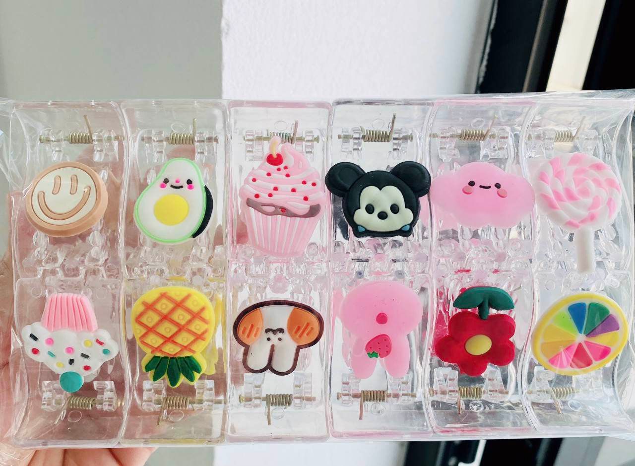 Set 6 cái kẹp càng cua 5 răng mix hình trái cây