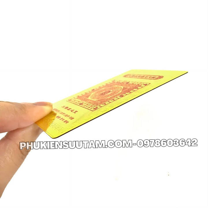 Thẻ Kim Bài Lăng Nghiêm , kích thước: 8.3cmx5.3cmx0.2cm, màu: vàng - SP005758