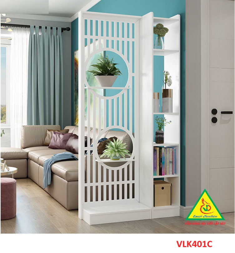 Vách ngăn liền kệ, vách ngăn phòng khách nhà bếp gỗ MDF VLK401 - NỘI THẤT LẮP RÁP VIENDONGADV