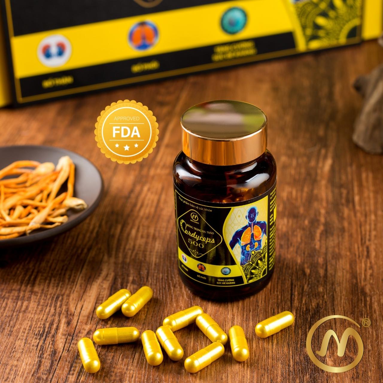 COMBO 4 hộp Đông Trùng Hạ Thảo MaiLands Cordyceps 500