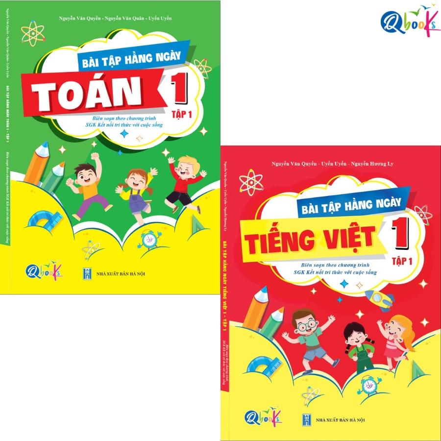 Sách - Combo Bài Tập Hằng Ngày - Toán và Tiếng Việt Lớp 1 - Kết Nối Tri Thức Với Cuộc Sống - Tập 1 (2 cuốn)