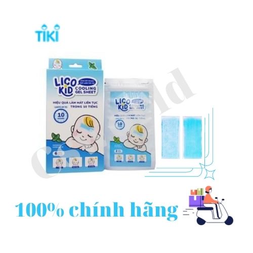 DÁN HẠ SỐT NHANH, GIẢM ĐAU, CHÙM MÁT LẠNH LICO KID BẠC HÀ - GÓI 2 MIẾNG