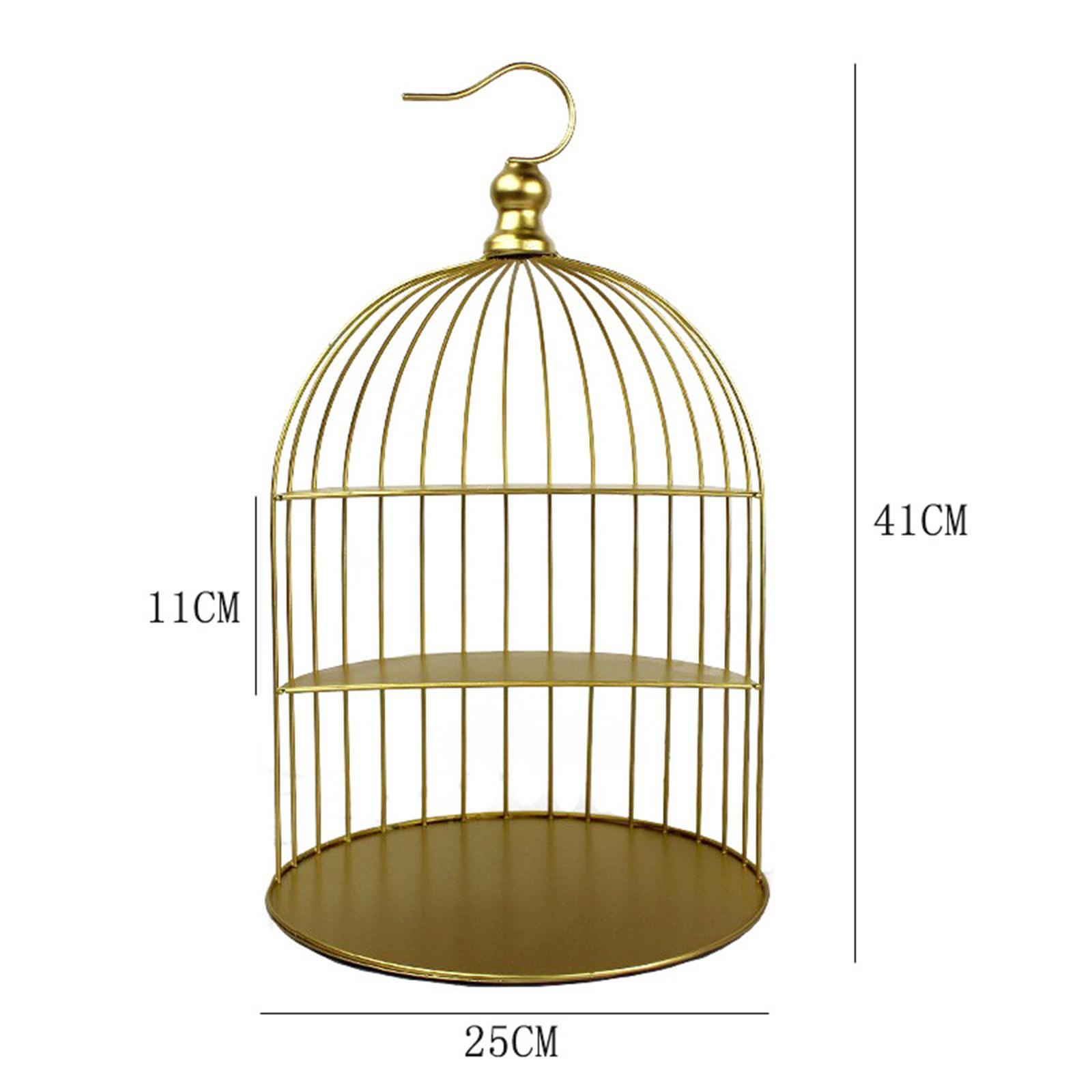 Birdcage Cake Stand, Iron Cake Display Basket Desktop Iron Makeup Organizer Stand, Shelf Display Countertop Cupcake Display Holder