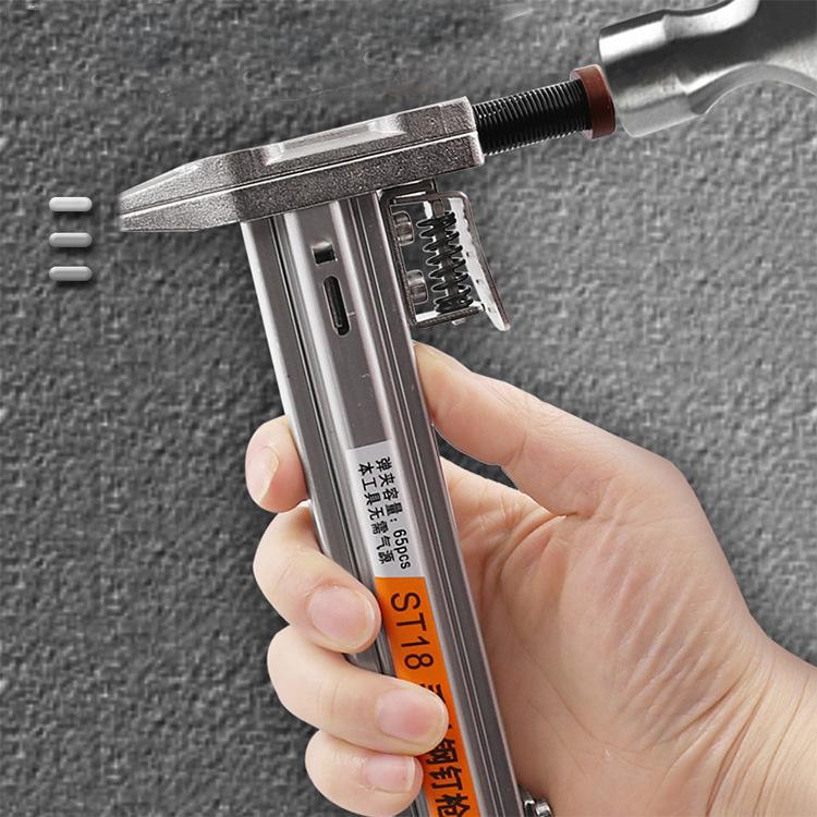 Dụng cụ đóng đinh bê tông tự động ST18 TẶNG 800 đinh TẶNG bút thử điện đa năng Dụng cụ đóng đinh nẹp điện
