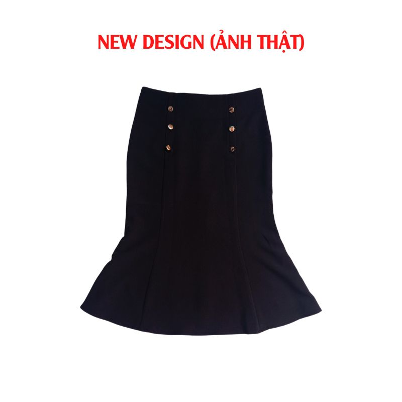 Chân Váy Nữ Công Sở New Design Thiết kế Dáng Váy Đuôi Cá ,Dài 64cm, Phối Nút Kiểu Phom Ôm Body Gợi Cảm, Vải Tốt Co Giãn CV0015