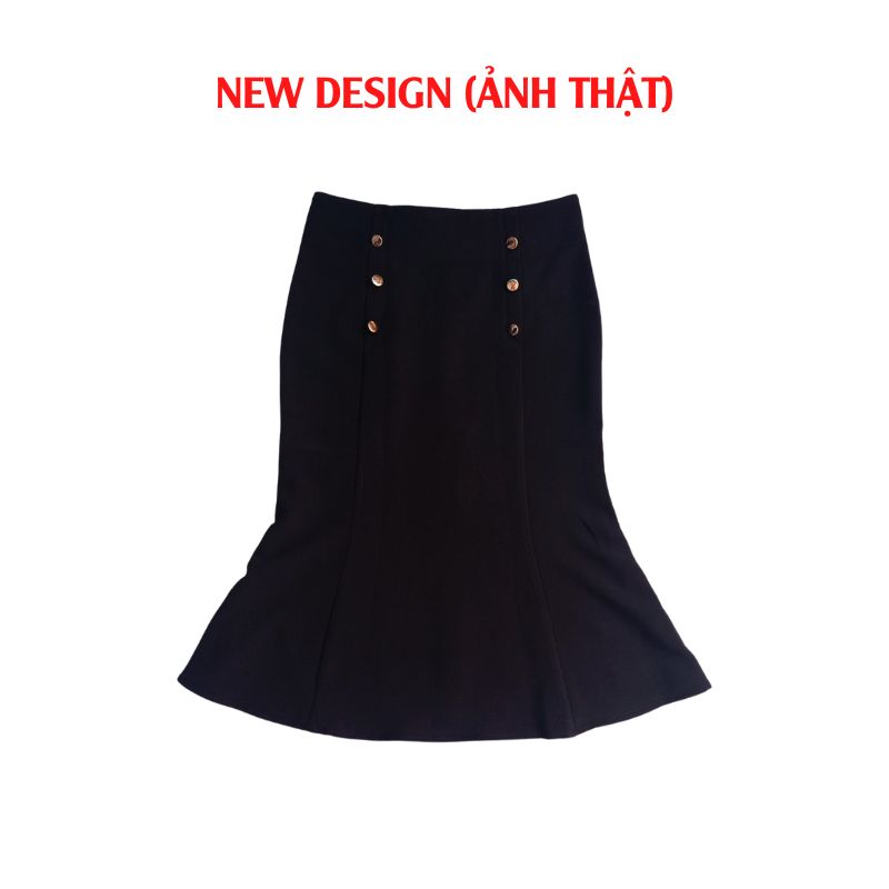 Chân váy đuôi cá dáng midi, Lưng cao, Ôm body, Độ dài 60cm phong cách công sở thanh lịch vải co giãn 4 chiều New Design CV015A