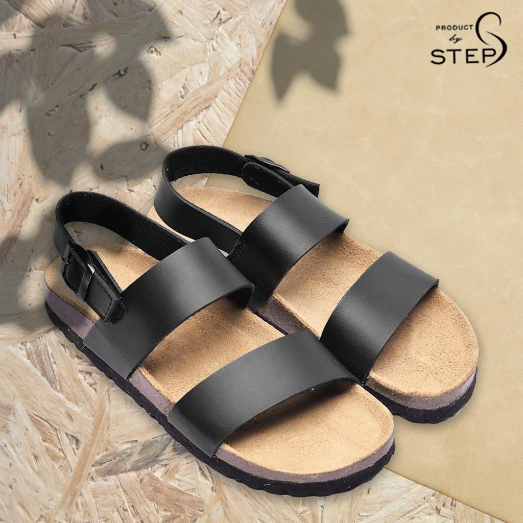 Giày đế trấu Unisex Da tổng hợp quai đôi