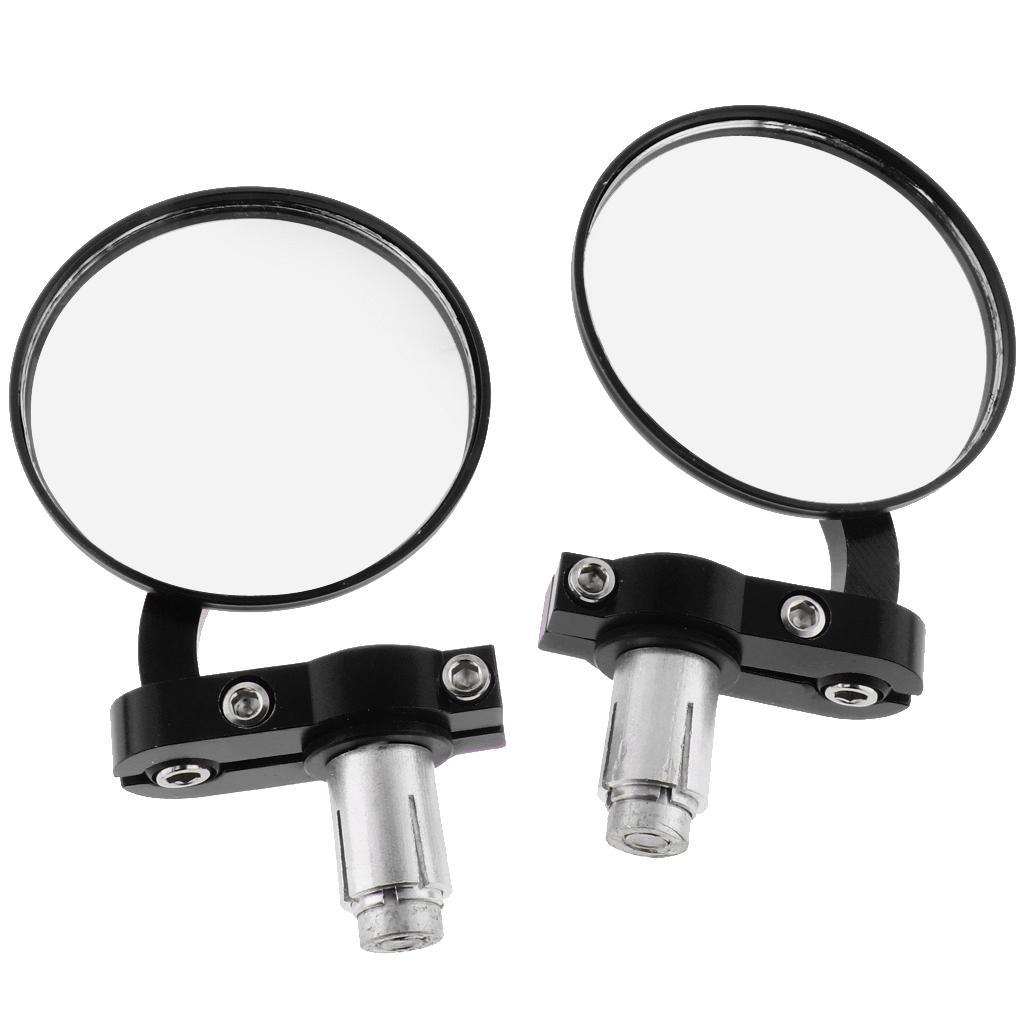2Pcs 3inch Motorcycle Round Rearview Mirrors for Motorbike Scooter