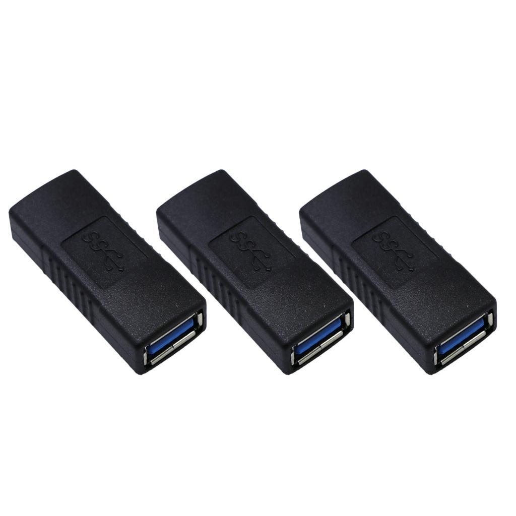 3x USB 3.0 Type A Female to Female SuperSpeed Connector Adapter Coupler