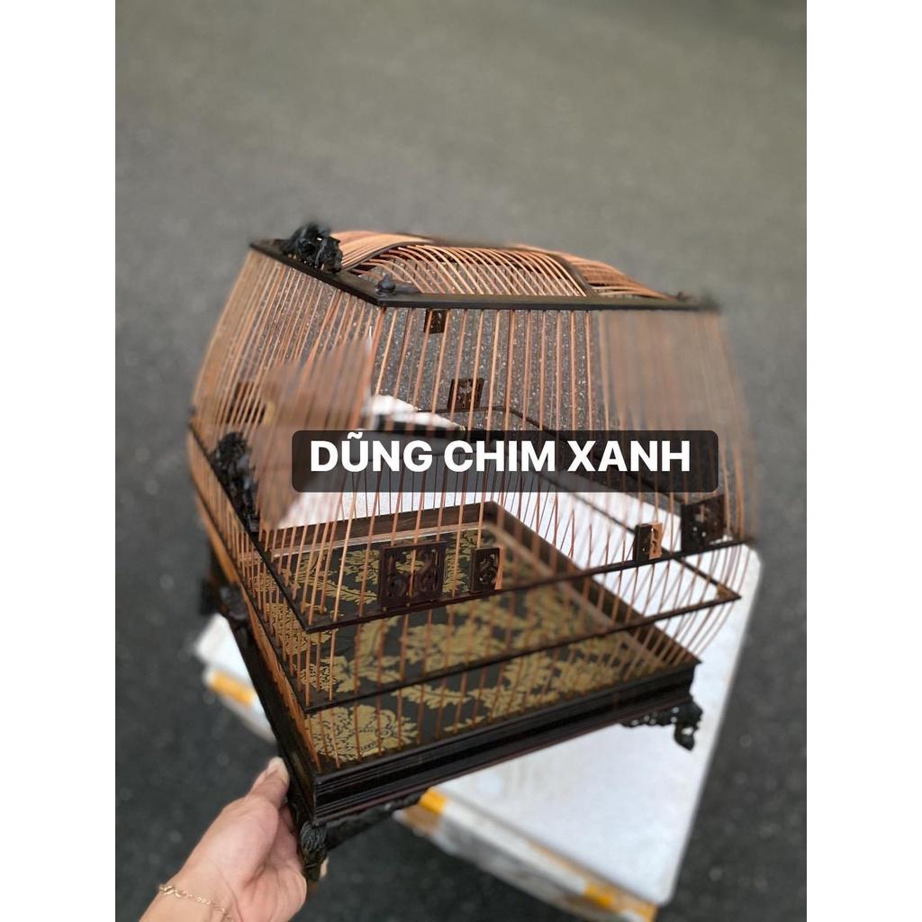 Lồng Chào Mào Gỗ Mun Vân Kiểu Sing