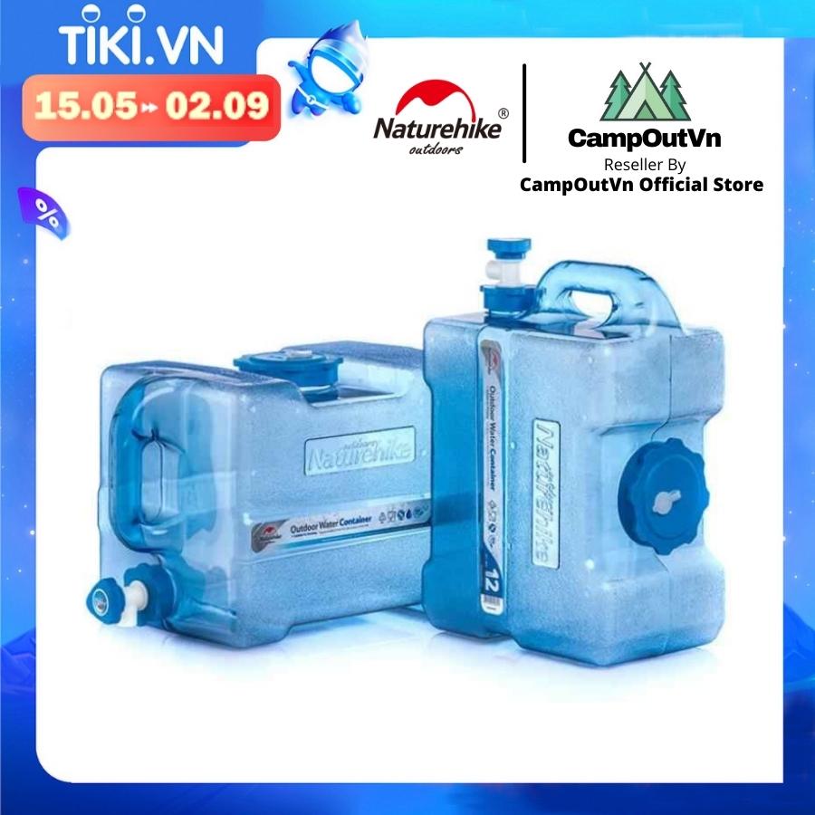 Đồ cắm trại can thùng nước sinh hoạt Naturehike campoutvn NH18S024-T du lịch dã ngoại nhựa PVC an toàn sức khoẻ linh hoạt tiện lợi có van vặn A279