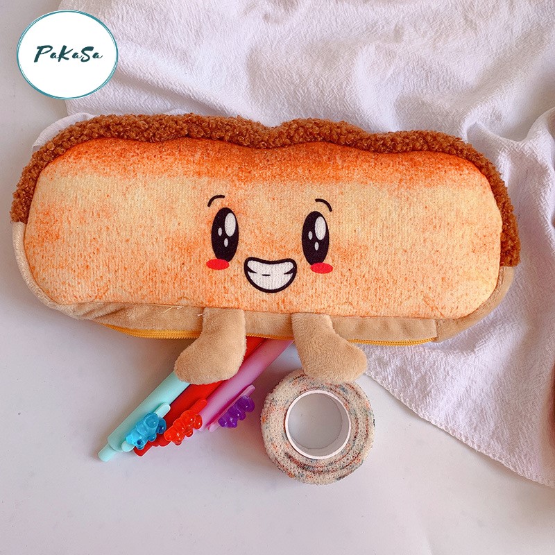 Túi Đựng Bút Cho Bé Hình Bánh Mì Dễ Thương PaKaSa - Hàng Chính Hãng